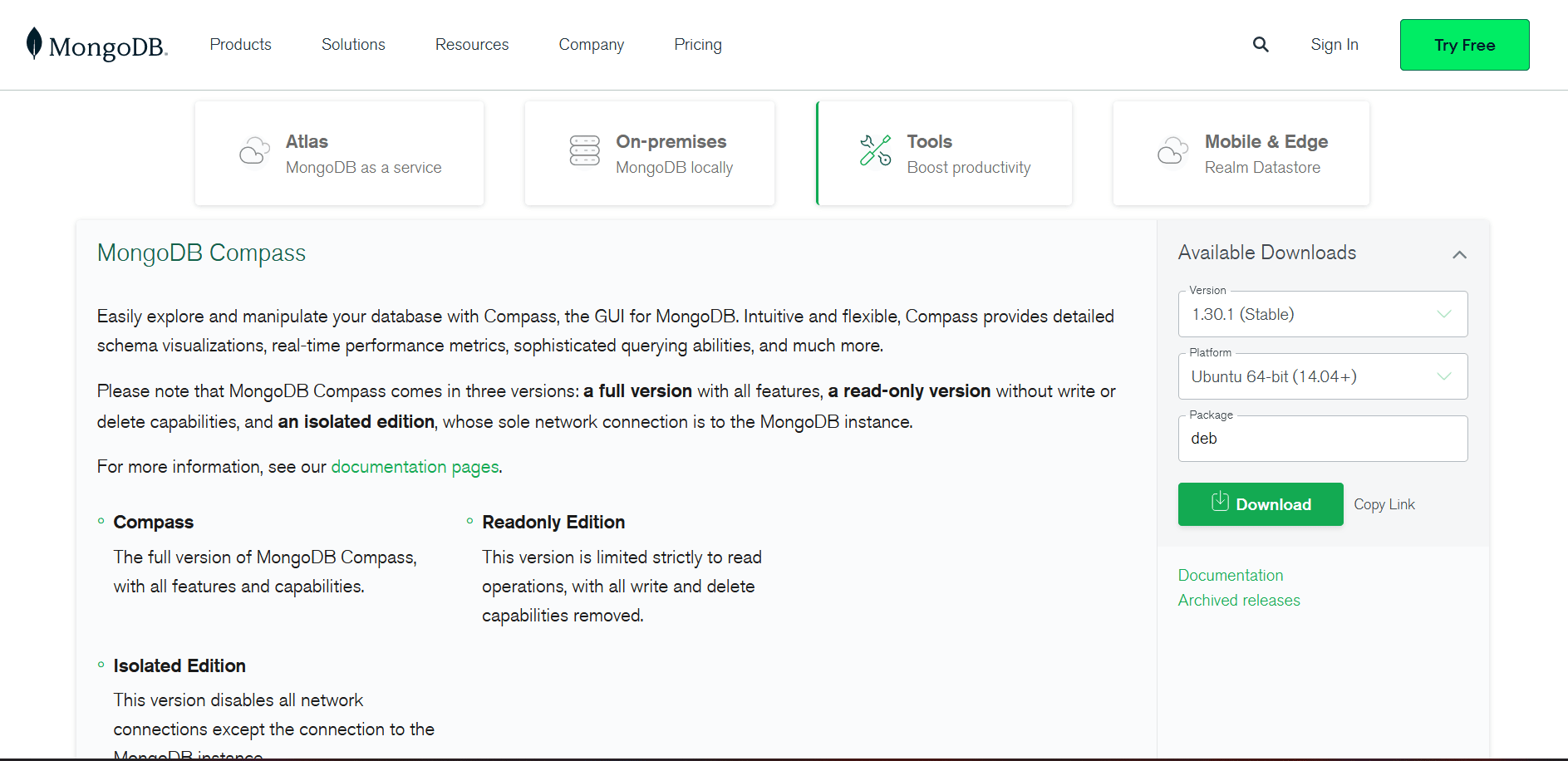 mongodb compass ubuntu: compass download